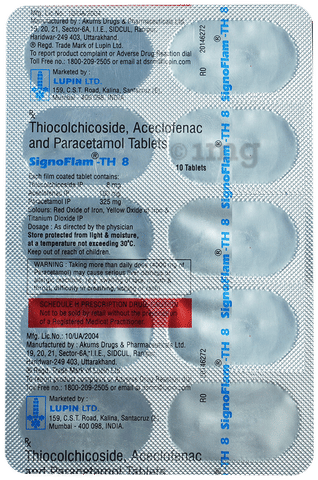 Signoflam TH 8mg/100mg/325mg Tablet image Signoflam TH 8mg/100mg/325mg Tablet image