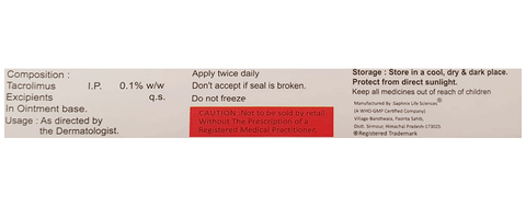 Tacromust 0.1% Ointment image