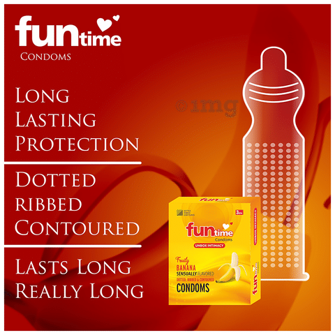 Buy Funtime Rich Coffee Flavored Lubricated Dotted, Ribbed and