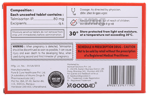 Aidsartan 80 Tablet image Aidsartan 80 Tablet image