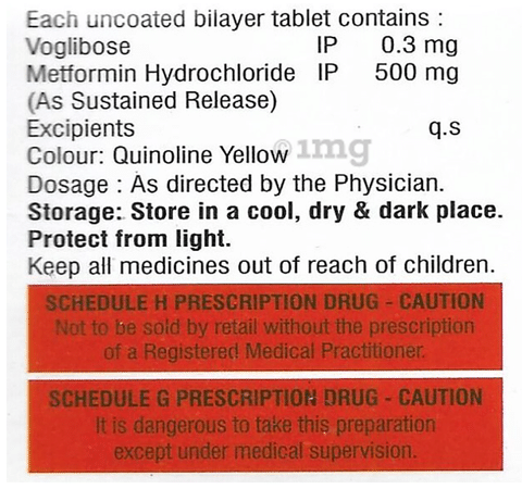 Danavish Metformin+Voglibose 500mg/0.3mg Tablet SR
