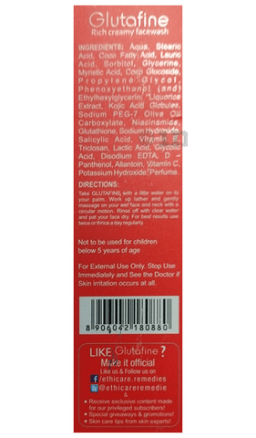 Glutafine Rich Creamy Face Wash | For Skin Lightening & Brightening
