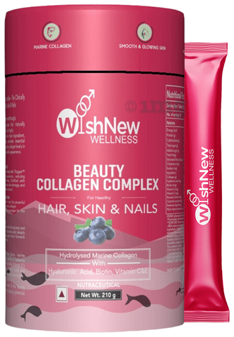 INJA Wellness: Beauty Collagen for Skin, Hair & Nails - Lychee Flavour -  125gm