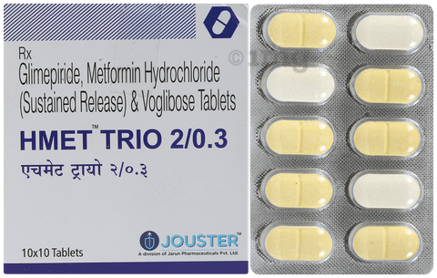 Hmet Trio 2mg/500mg/0.3mg Tablet