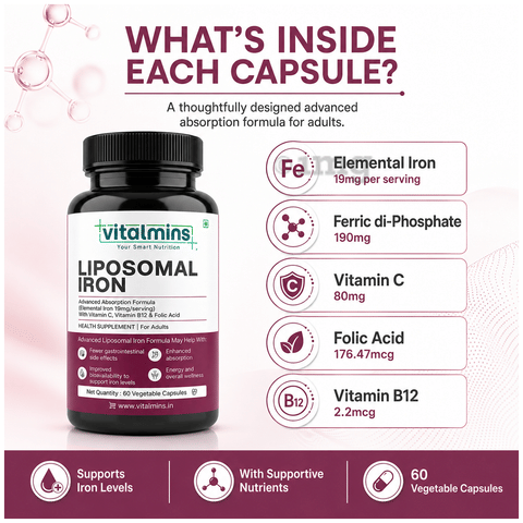 Vitalmins Liposomal Iron Vegetable Capsule 8