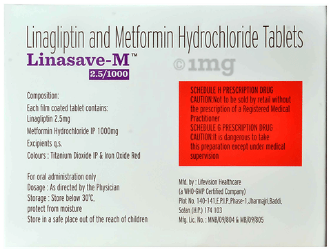 Linasave-M 2.5/1000 Tablet image