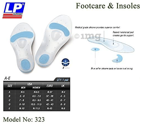 LP 323 Silicone Full Insoles Size B Pair Buy packet of 1.0