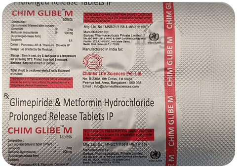 Chim Glibe M Tablet PR image Chim Glibe M Tablet PR image