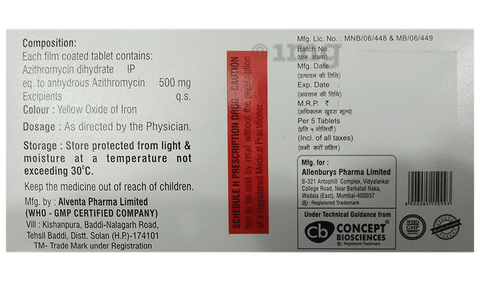 Azit 500 Tablet image