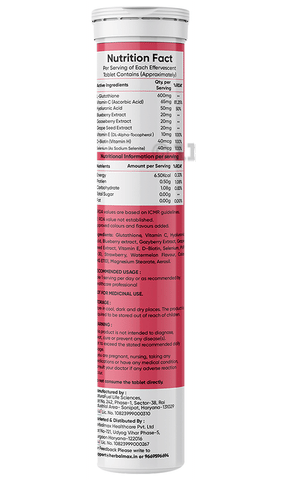 Herbal Max L-Glutathione Effervescent Tablet (15 Each) Watermelon & Strawberry Combination: Buy box of 1.0 Bottle at best price in India | 1mg Herbal Max L-Glutathione Effervescent Tablet (15 Each) Watermelon & Strawberry Combination: Buy box of 1.0 Bottle at best price in India | 1mg
