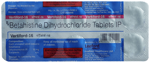 Vertiford 16mg Tablet image