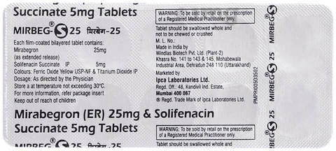 Mirbeg-S 25 Tablet ER image Mirbeg-S 25 Tablet ER image