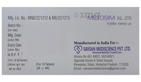 Metosim XL 25 Tablet image Metosim XL 25 Tablet image