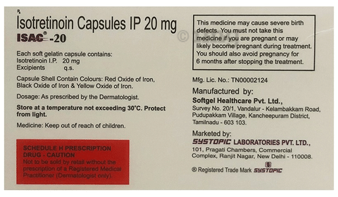 Isac 20mg Capsule image