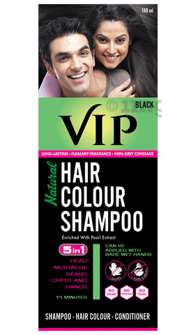 opkald Tørke Formen VIP Natural Hair Colour Shampoo Black: Buy bottle of 180 ml Shampoo at best  price in India | 1mg