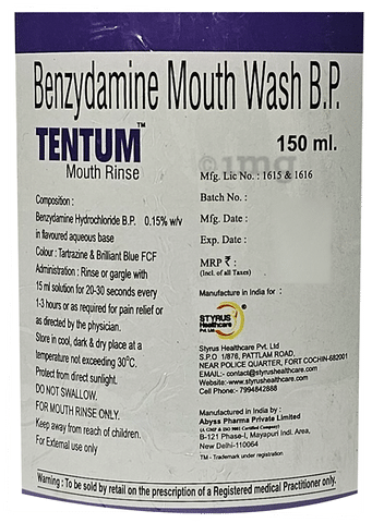 Tentum Mouth Rinse Alcohol Free