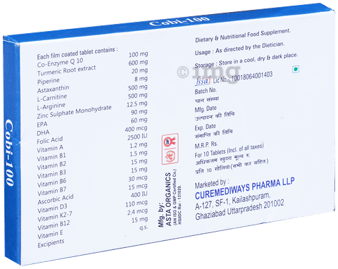 Cobi 100 Tablet: Buy strip of 10.0 tablets at best price in India  