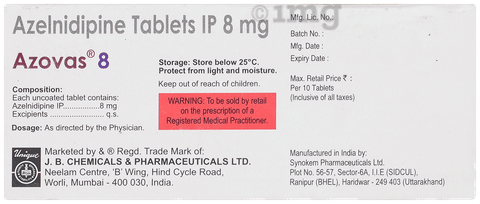 Azovas 8mg Tablet image Azovas 8mg Tablet image