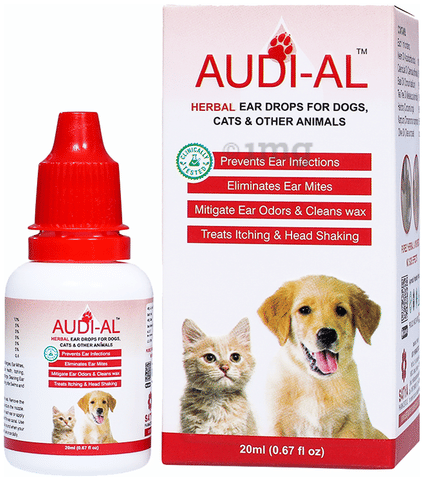 Audi-Al Herbal Ear Drops for Dogs, Cats Other Animals