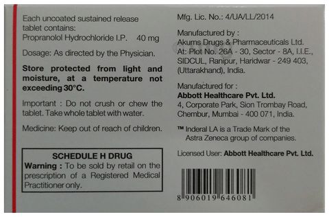 Inderal la 120 mg cost