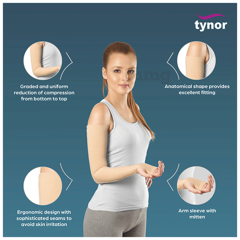 Tynor I 75 Compression Garment Arm Sleeve with Mitten Medium Normal: Buy  box of 1.0 Unit at best price in India