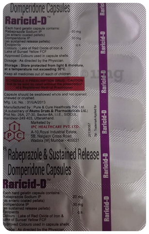 Raricid D 30mg/20mg Capsule SR
