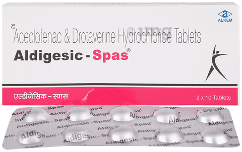 Aldigesic Spas 80mg/100mg Tablet image Aldigesic Spas 80mg/100mg Tablet image