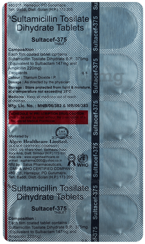 Sultacef 375 Tablet image