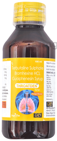 Throatden Syrup Orange Sugar Free