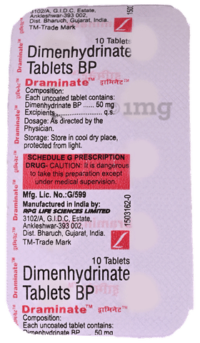 Draminate 50mg Tablet image