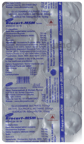 Biocart MSM Tablet image