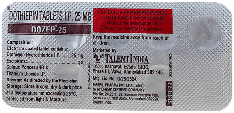 Dozep 25mg Tablet image Dozep 25mg Tablet image
