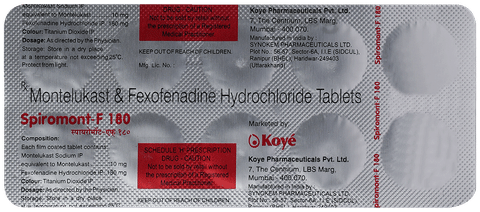 Spiromont-F 180 Tablet image