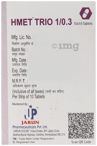Hmet Trio 1mg/500mg/0.3mg Tablet