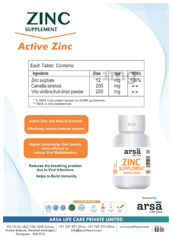 Arsa Zinc Supplement Tablet image