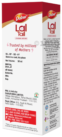 Dabur Lal Tail Ayurvedic Baby Massage Oil Supports Baby s Bone