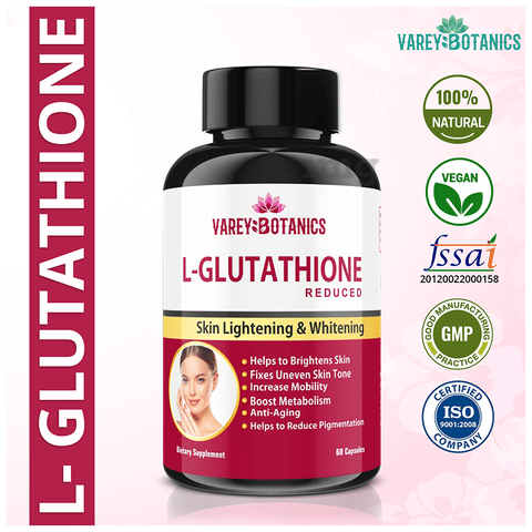 Varey Botanics L-Glutathione (Reduced) for Healthy Skin Capsule: Buy bottle  of 60.0 capsules at best price in India | 1mg
