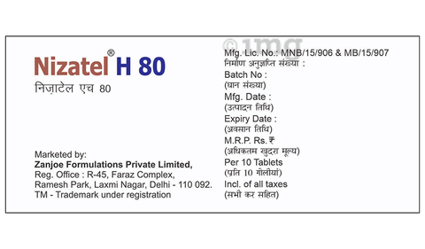 Nizatel H 80 Tablet image