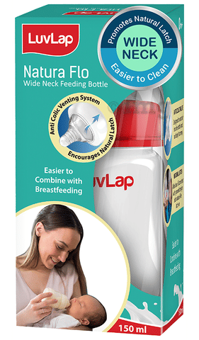 LuvLap 0M+ Natura Flo Wide Neck Feeding Bottle Plain: Buy box of