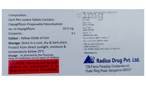 Daparad 10mg Tablet image