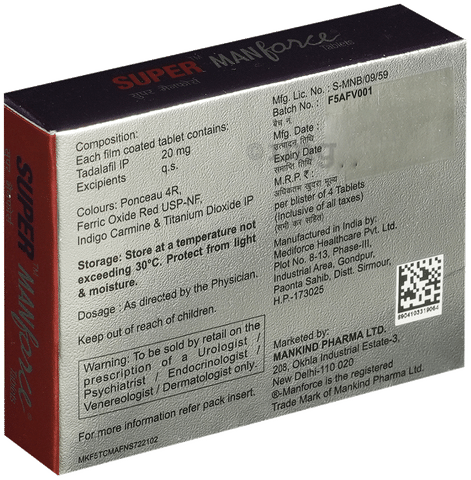 tadalafil tablets 20 mg super manforce