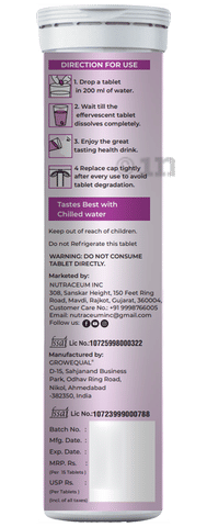 Nutrasium L-Glutathione 500 mg Effervescent Tablets (15 Each) For Skin  Whitening, Glow & Reduce Dark Spot Blueberry: Buy box of 1.0 Bottle at best  price in India