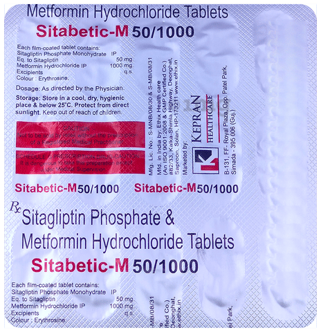 Sitabetic-M 50/1000 Tablet image Sitabetic-M 50/1000 Tablet image