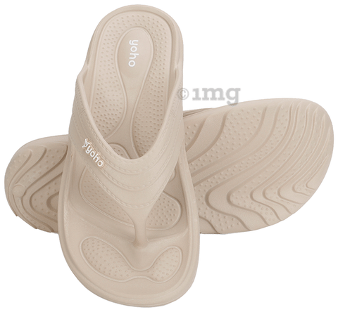 Yoho Lifestyle Acupressure Flip Flops for Women Beige 5 Buy box