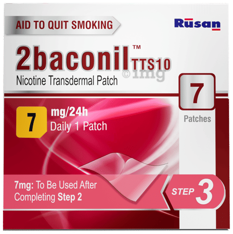 2baconil TTS10 Nicotine Transdermal Patch 7mg/24h | (Step 3) Helps to Quit Smoking image