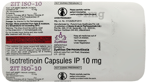 Zit Iso 10mg Tablet image Zit Iso 10mg Tablet image
