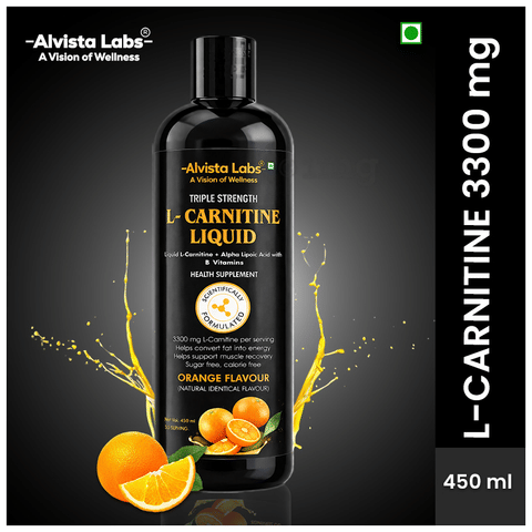 triple strength l carnitine benefits Alvista Labs Triple Strength L-Carnitine Liquid (450ml Each) Sugar Free  Orange: Buy box of 1.0 Bottle at best price in India