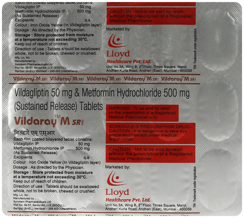 Vildaray M 500mg/50mg Tablet SR image