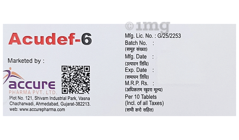 Acudef 6 Tablet image Acudef 6 Tablet image