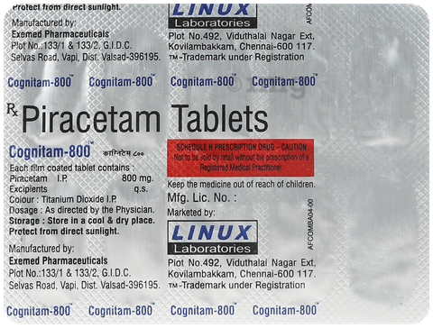 Cognitam 800mg Tablet image
